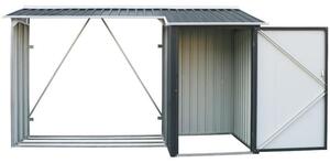Legnaia da Giardino 272x100x160 cm in Metallo Antracite e Bianco