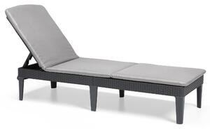 Lettino Prendisole da Giardino 187,5x58x29 cm con Cuscino in Resina Keter Jaipur Antracite