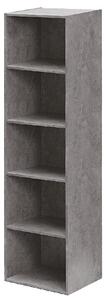Libreria 5 ripiani 40x29x172 cm in Legno Cemento