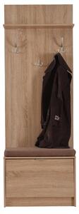 Mobile da Ingresso con Panca 67x191x35 cm in Legno Laminato Effetto Quercia