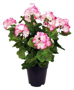 Geranio Artificiale con Vaso Altezza 47 cm Rosa