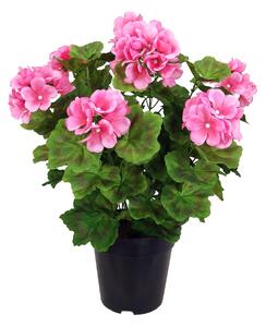 Geranio Artificiale con Vaso Altezza 47 cm Rosa