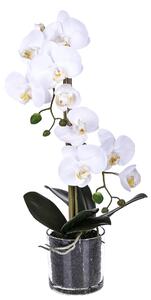 Pianta Artificiale di Phalaenopsis Artificiali con Vaso Altezza 48 cm Bianco