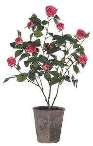 Mini Rose Artificiali in Vaso Altezza 69 cm Rosa