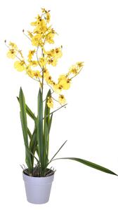 Orchidea Artificiali Oncidium con Vaso Altezza 40 cm Giallo