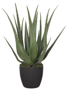 Aloe Artificiale con Vaso, 24 Foglie Altezza 70 cm Verde