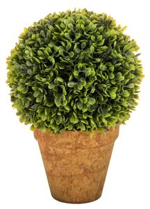 Set 2 Sfera Bossolo/Buxus Artificiale con Vaso Altezza 23 cm Verde