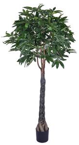 Pachira Artificiale in Vaso con 999 Foglie Altezza 215 cm Verde