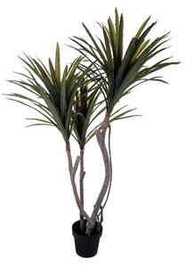 Dracena Marginata Artificiale in Vaso con 122 Foglie Altezza 120 cm Verde