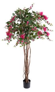 Bouganville 152 cm 252 Fiori Artificiali con Vaso Rosa