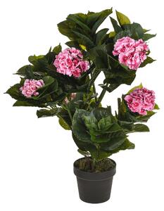 Ortensia Artificiale con Vaso Altezza 74 cm Rosa