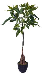 Pachira Artificiale con Vaso Altezza 115 cm Verde