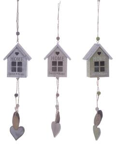 Set 12 Casina in legno da appendere Altezza 23 cm