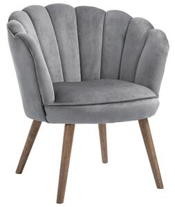 Poltrona Imbottita 66x72x79 cm in Velluto Grigia