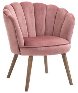 Poltrona Imbottita 66x72x79 cm in Velluto Rosa