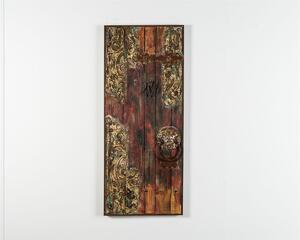 Dipinto a Olio su Legno Antico con Inserti Decorativi in Metallo. Telaio in Legno Dreams