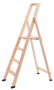 Scala Pieghevole in Legno 4 Gradini H88 cm Naturale