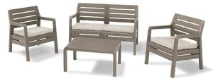 Set da Giardino Divano 2 Poltrone e Tavolino in Resina Keter Delano Lounge Cappuccino