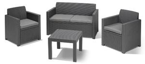 Set da Giardino Divano 2 Poltrone e Tavolino in Resina Keter Alabama Lounge Antracite