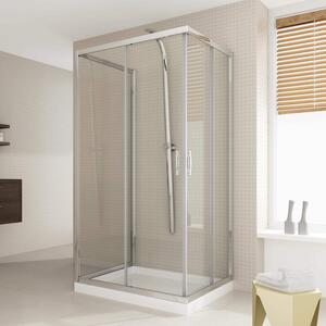 Box Doccia 3 Lati 2 Ante Scorrevoli In Cristallo Trasparente 6mm H198 Fosterberg Odense Trio 70x70x70xH198 cm