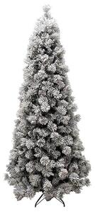 Albero di Natale Artificiale Innevato Bianco Slim Altezza 210 cm