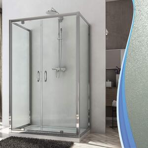 Box Doccia 3 Lati 2 Ante Battenti In Cristallo Opaco 6mm H185 Fosterberg Koge Trio 70x80xH185 cm
