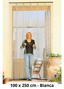 Zanzariera a Lamelle per Porte e Finestre in Fiberglass 100X250 Cm Bianca