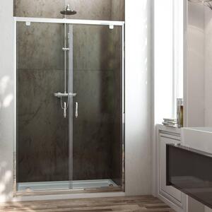 Porta Parete Doccia 2 Ante Battenti In Cristallo Trasparente 6mm H185 Fosterberg Koge 80xH185 cm
