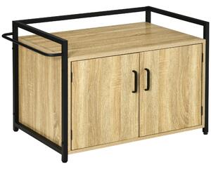 Mobile Lettiera per Gatti 82,3x51x54 cm in Legno Truciolato e Acciaio
