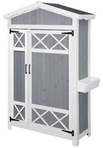 Casetta Box da Giardino 132x50x184 cm in Legno Grigio