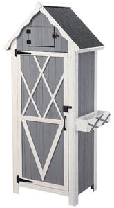 Casetta Box da Giardino 84x54x179 cm in Legno Grigio
