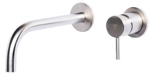 Rubinetto Miscelatore Monocomando Lavabo ad Incasso in Acciaio Inox Satinato Nilo