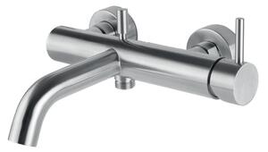 Rubinetto Miscelatore Monocomando Vasca con Deviatore in Acciaio Inox Satinato Nilo