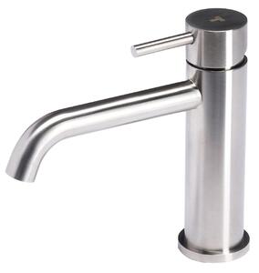 Rubinetto Miscelatore Monocomando Lavabo senza Scarico in Acciaio Inox Satinato Nilo
