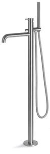 Miscelatore Freestanding per Vasca da Bagno con Doccino in Acciaio Inox Satinato Nilo