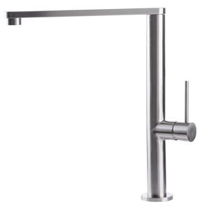 Rubinetto Cucina Miscelatore Monocomando Lavello Canna Piatta in Acciaio Inox River