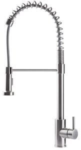 Rubinetto Cucina Miscelatore Monocomando Lavello con Molla Girevole in Acciaio Inox