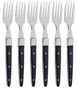 Set 6 Forchette in Acciaio Manico in Plastica Kiki Nero