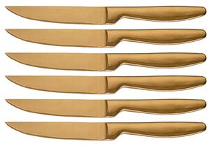 Set 6 Coltelli da Tavola Lama Liscia in Acciaio Inox Jacob Oro