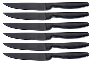 Set 6 Coltelli da Tavola Lama Liscia in Acciaio Inox Jacob Nero