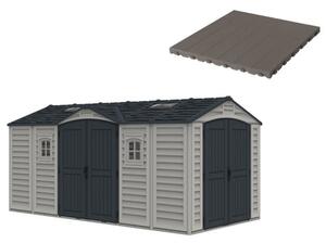 Pavimento per Casetta Box da Giardino 476x246x235 cm in Plastica Grigio