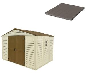 Pavimento per Casetta Box da Giardino 325x240x233 cm in Plastica Grigio