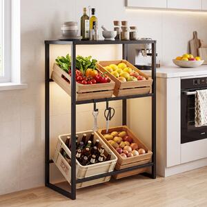 Costway Scaffale per casse d'acqua in metallo con 3 angoli regolabili, Porta casse acqua portata 170 kg per bevande/birra/latte 69,5 x 32 x 112 cm