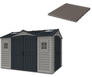 Pavimento per Casetta Box da Giardino 326x240x235 cm in Plastica Grigio
