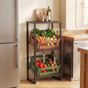 Costway Scaffale per casse d'acqua in metallo con 3 angoli regolabili, Porta casse acqua portata 170 kg per bevande/birra/latte 47 x 32 x 102 cm