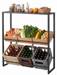 Costway Scaffale per casse d'acqua in metallo con 3 angoli regolabili, Porta casse acqua portata 170 kg per bevande/birra/latte 100 x 32 x 112 cm