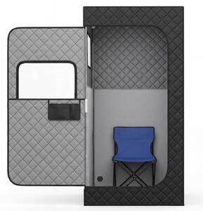 Costway Sauna a vapore portatile con sedia pieghevole con temperatura regolabile da 30 °C a 60 °C, Sauna infrarossi da casa con telecomando 90 x 90 x 180 cm