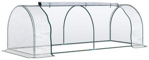 Serra da Giardino con Porte a Cerniera 250x100x80 cm in Acciaio e PVC Trasparente