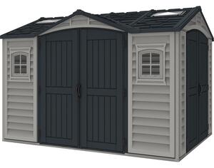 Casetta Box Da Giardino 326x240x235 cm in PVC Grigio/Grigio Scuro