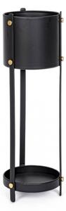 Portapiante Rotondo Ø20x66 cm in Acciaio Nero